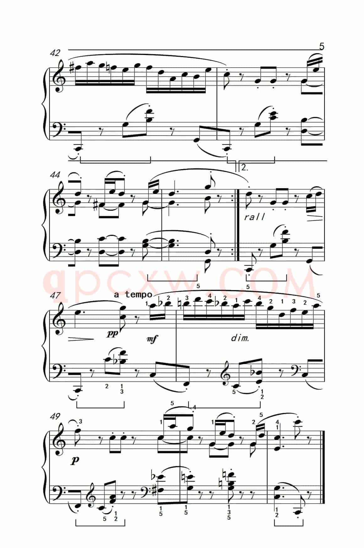 第六级 1.小精灵舞曲（中央音乐学院 钢琴（业余）考级教程 4-6级）