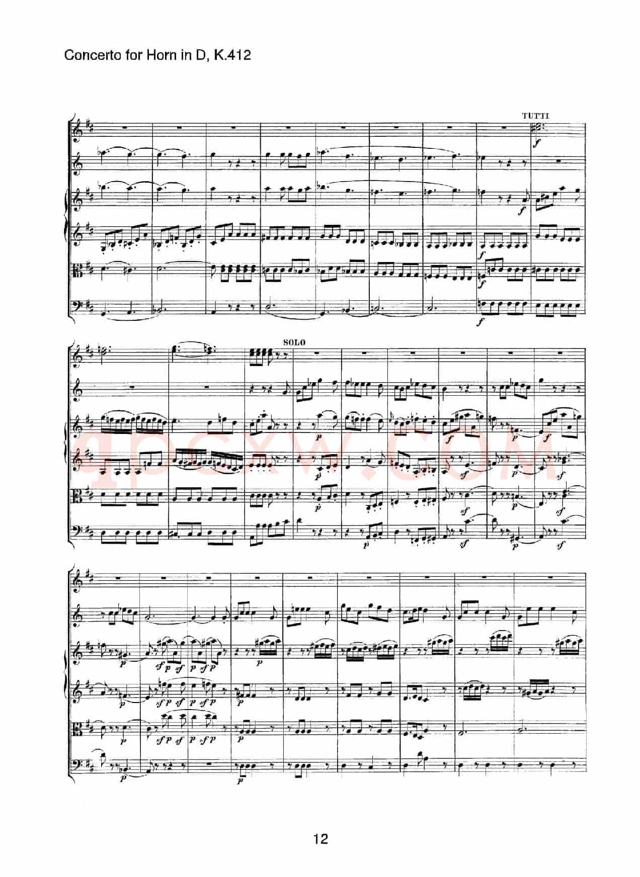 Concerto for Horn in D,K.412(D大调第一圆号协奏曲K412号作品)