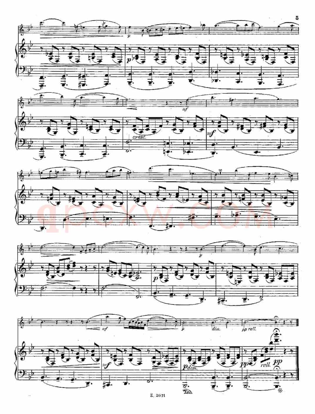 Notturno（Op.55 No.3）（长笛+钢琴伴奏）