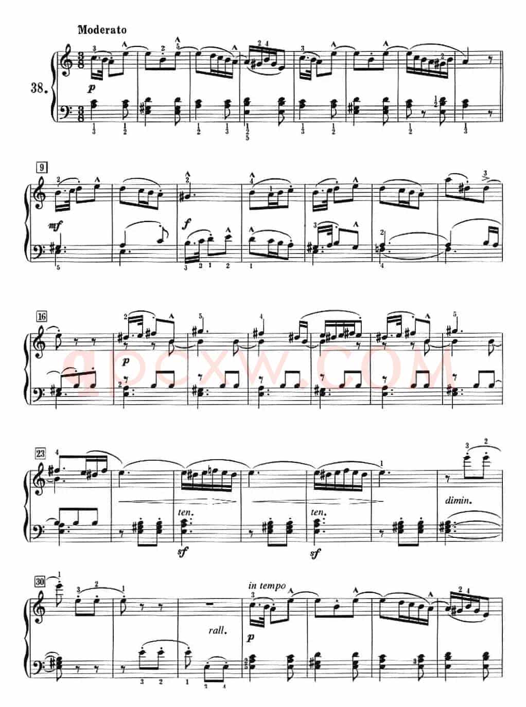 50首莱蒙钢琴练习曲 作品37（NO.38）