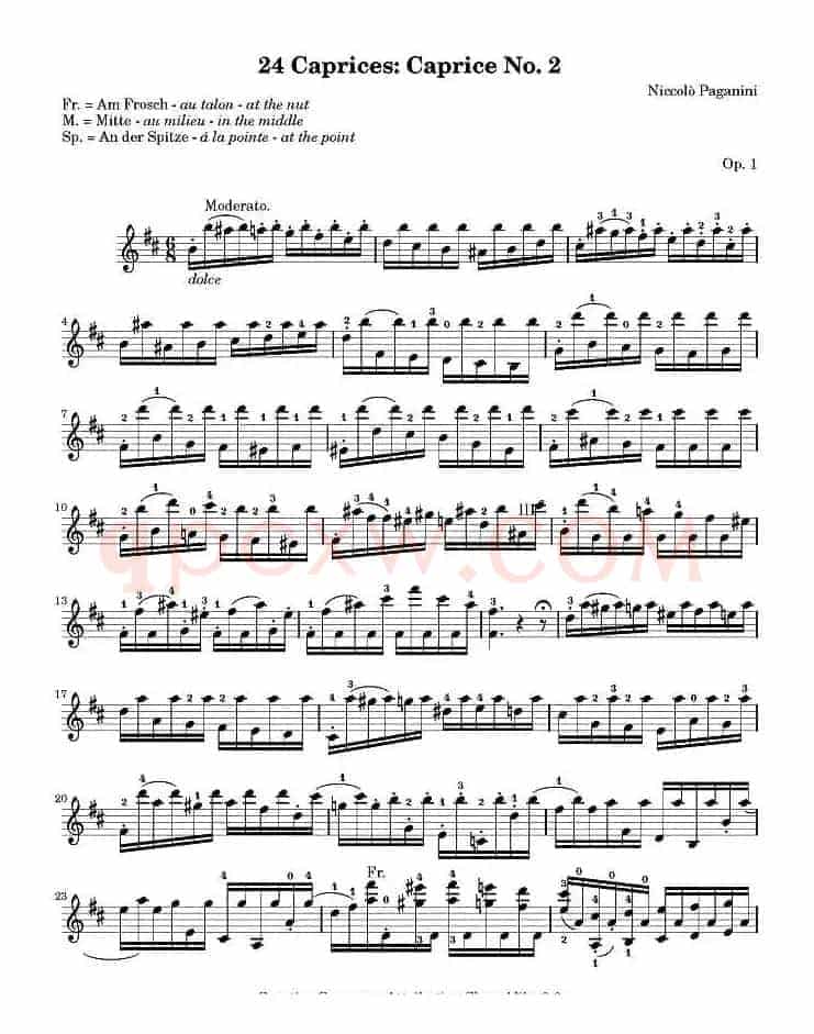 帕格尼尼24首随想曲No.2
