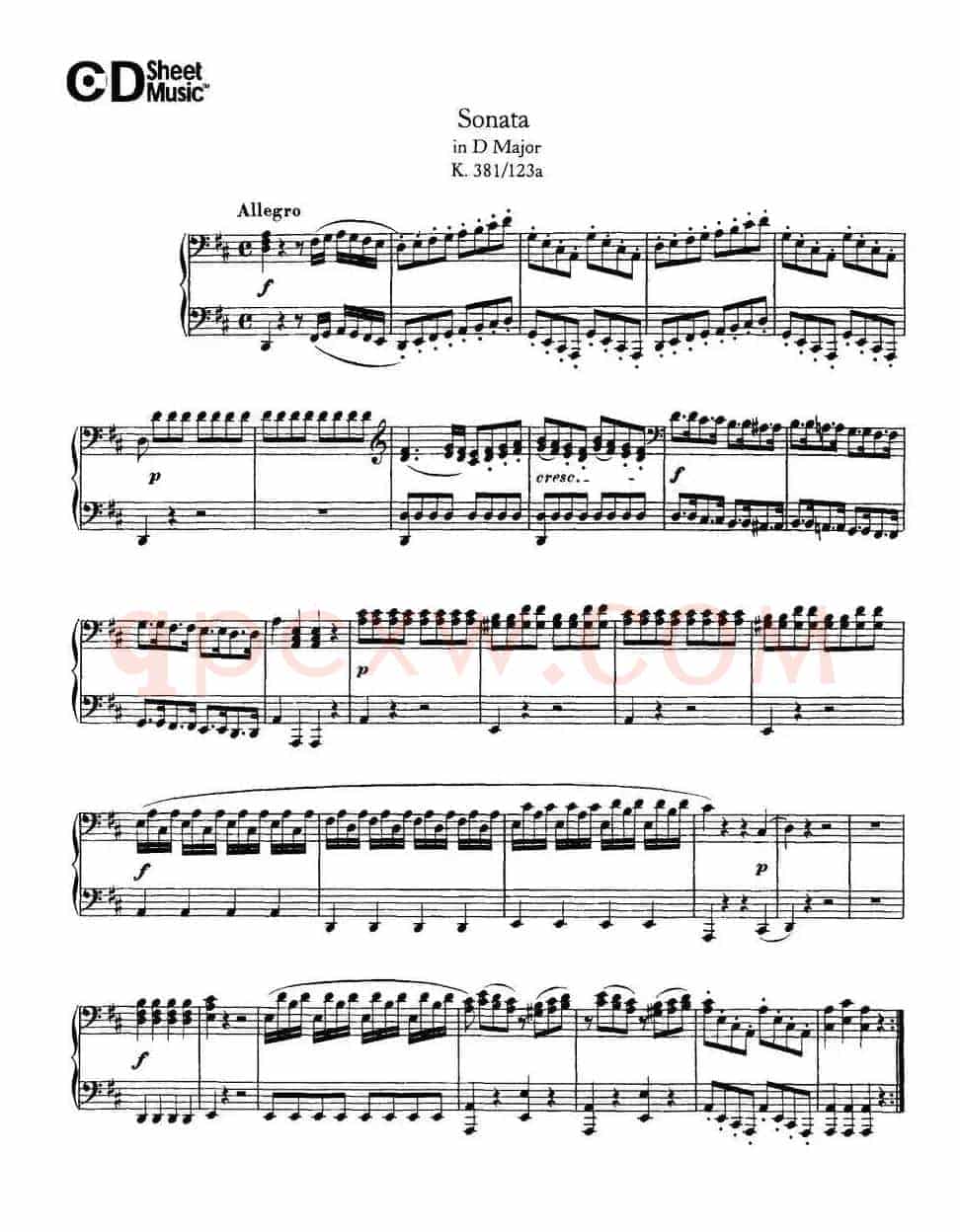 Sonata D major K 381 - 2 Piano（D大调奏鸣曲-双钢琴）