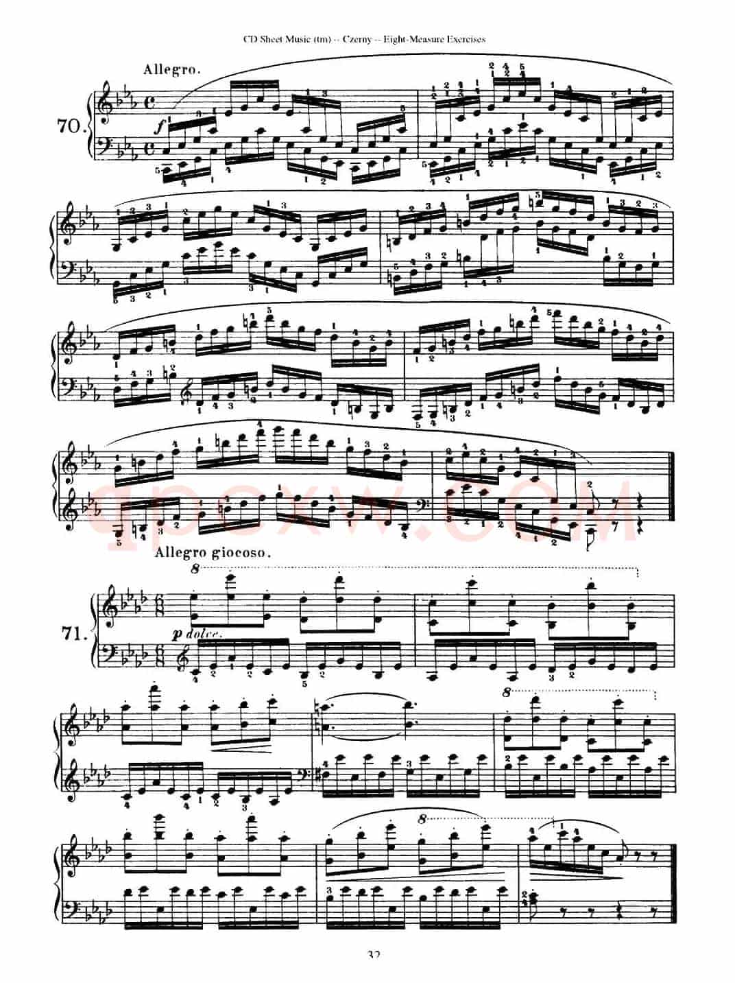 160 Eight- Measure Exercises.Op.821（车尔尼160首钢琴八小节练习曲（54——71））
