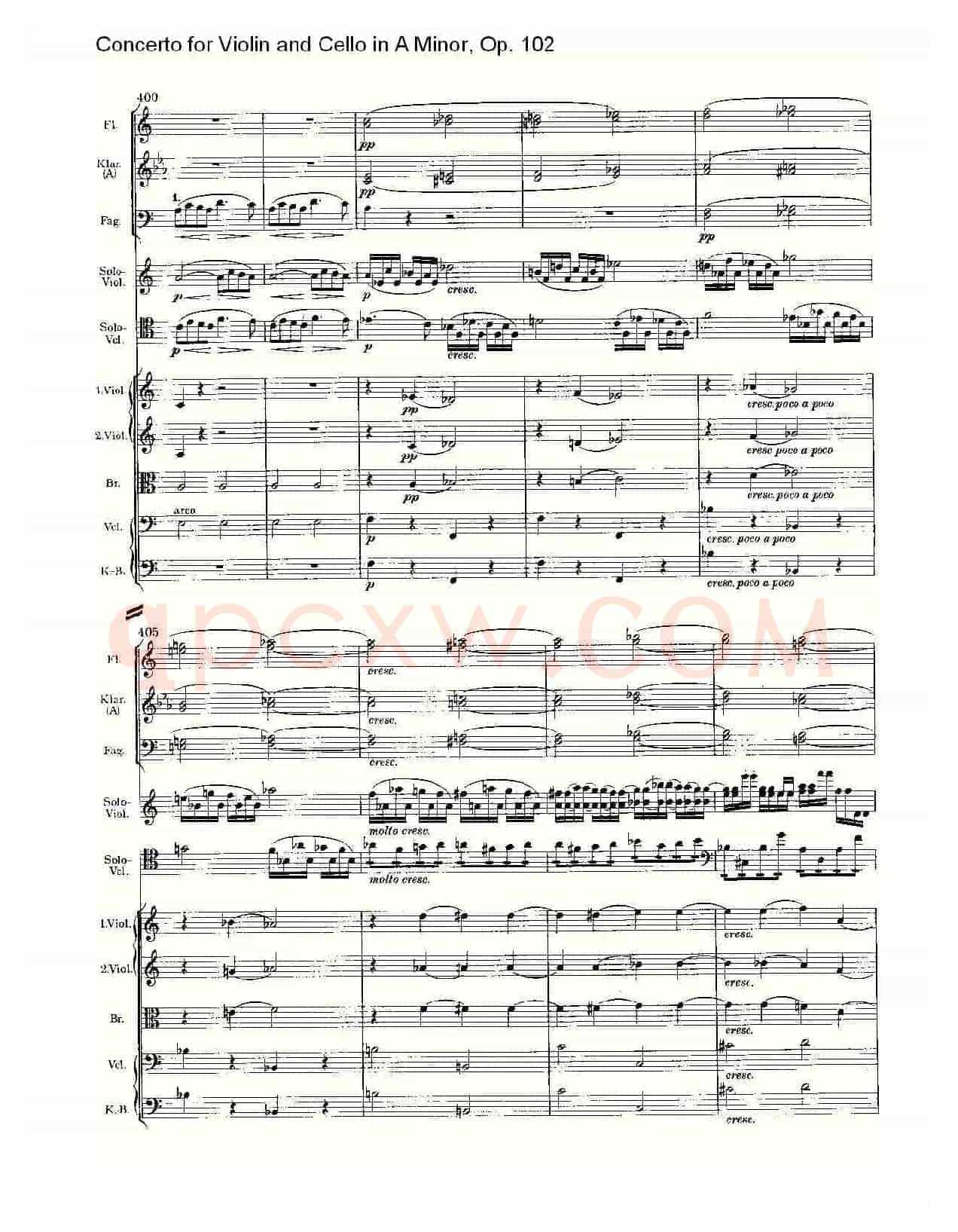 A小调小提琴与大提琴协奏曲, Op.102第一乐章