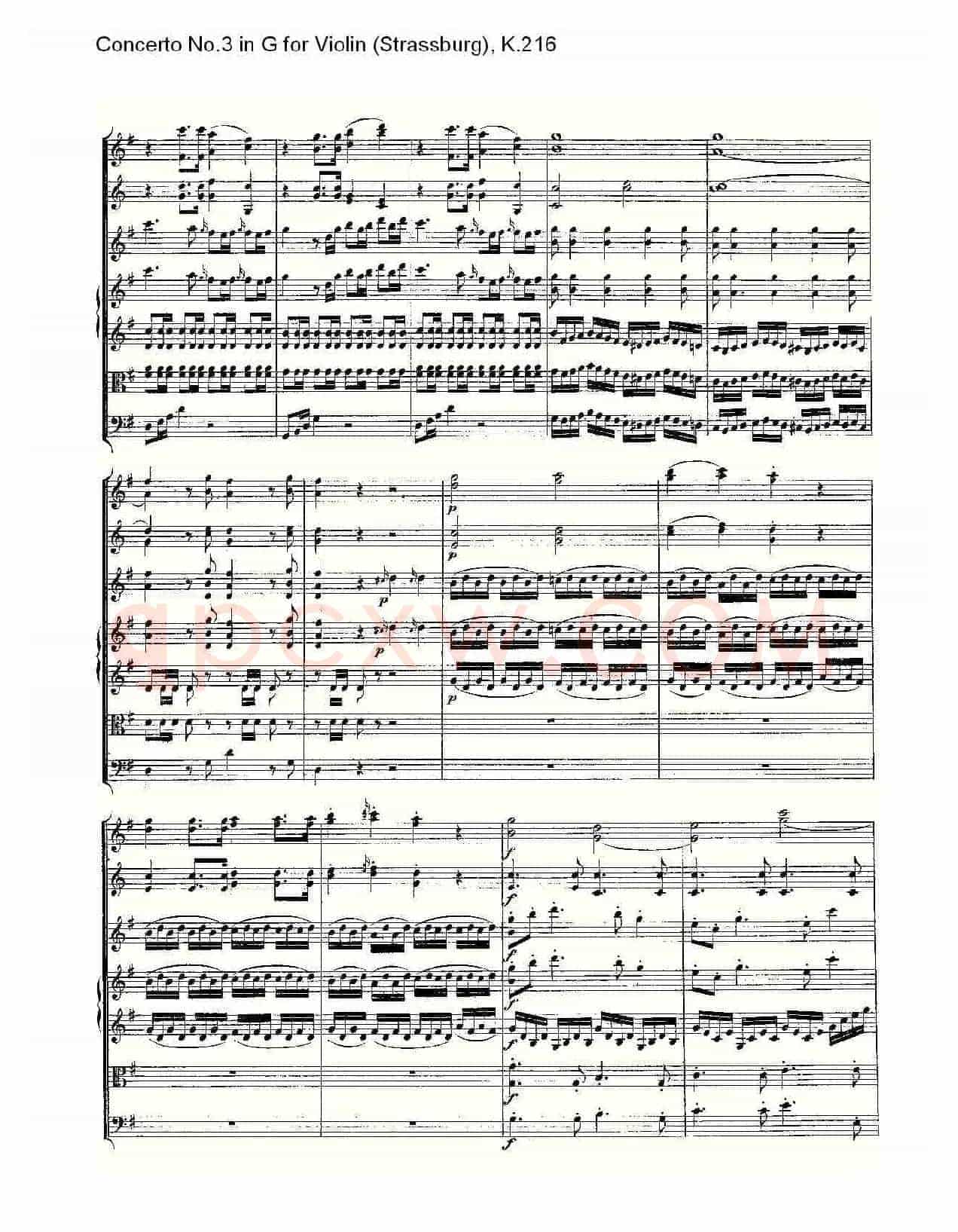 Concerto No.3 in G for Violin K.216(G调小提琴第三协奏曲, K)