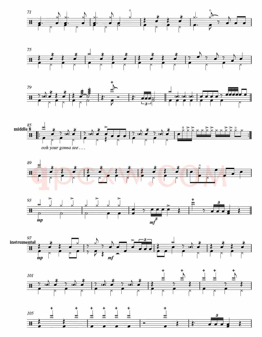 爵士鼓谱：Chicago - all that jazz