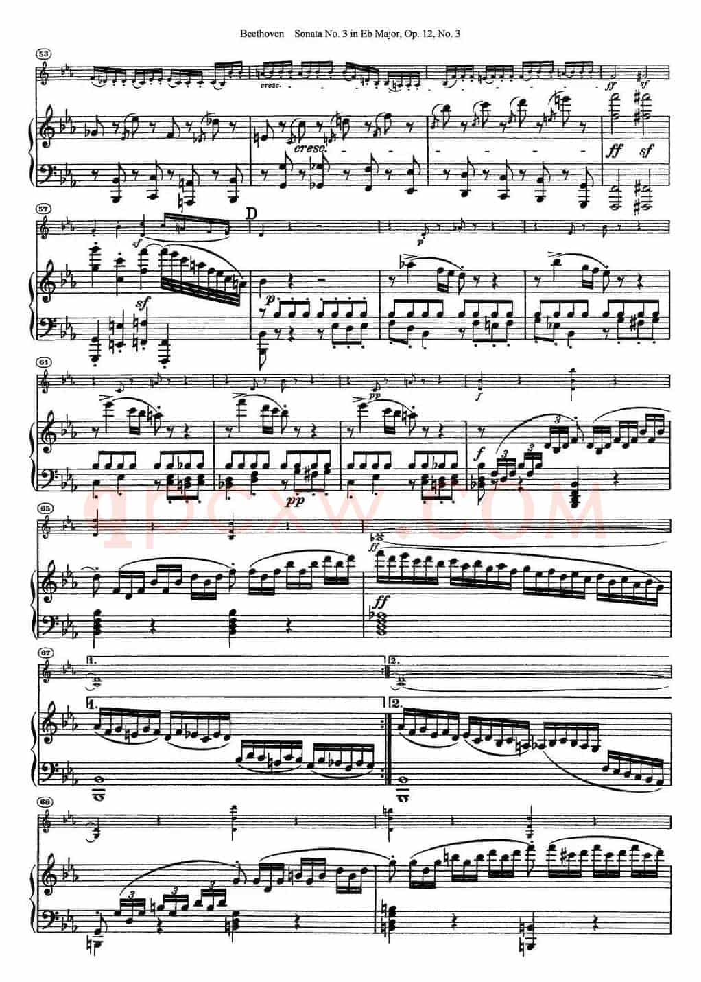 Violin Sonata No.3 in Eb Major Op.12 No.3（小提琴+钢琴伴奏）