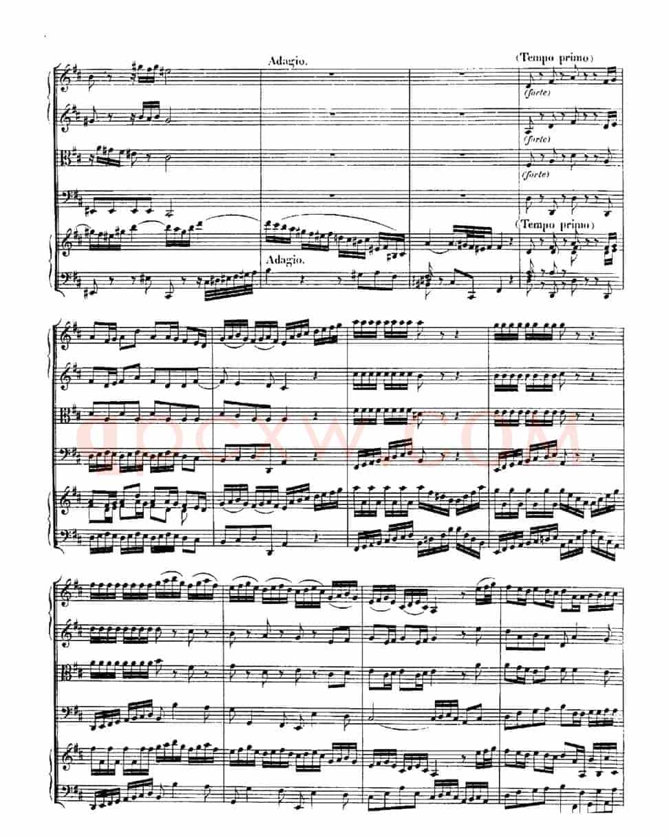 Harpsichd Concerto in D Maj BWV 1054(D大调第三号古钢琴协奏曲·总谱)