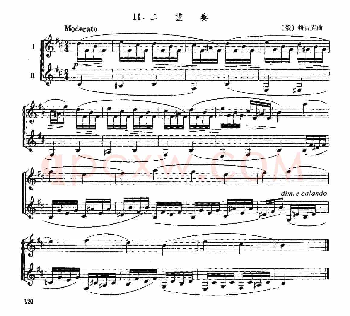 二重奏（单簧管）（[俄]格吉克作曲版）