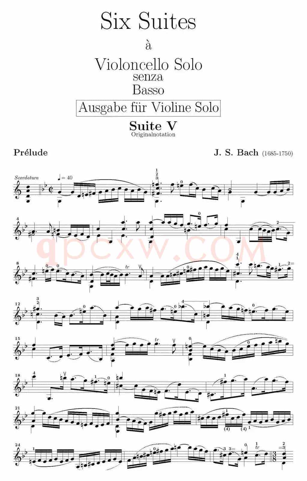 Six Suite Violincello Solo senza Basso（Suite V）（6首无伴奏大提琴组曲·Ⅴ）