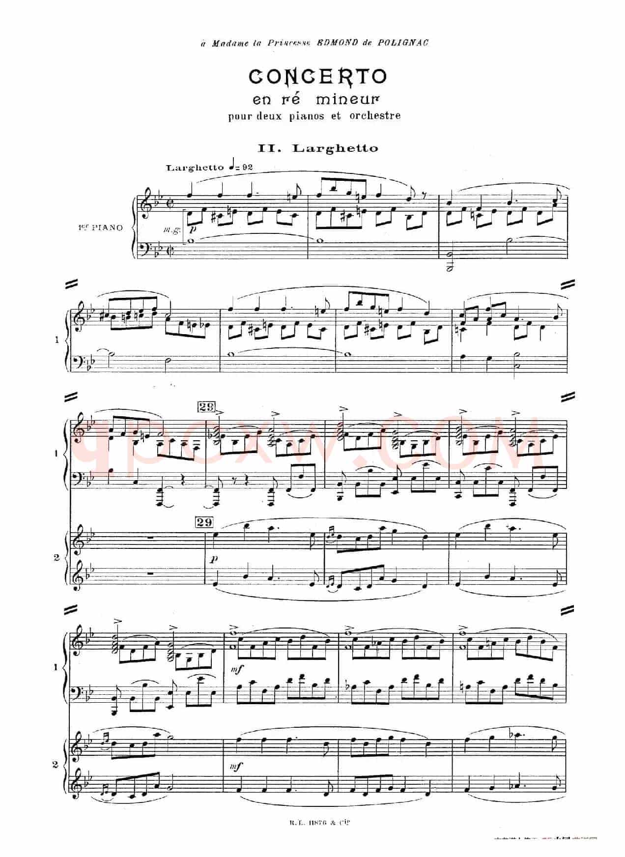 Concerto for 2 Pianos in d Minor(d小调双钢琴协奏曲· 第二乐章)