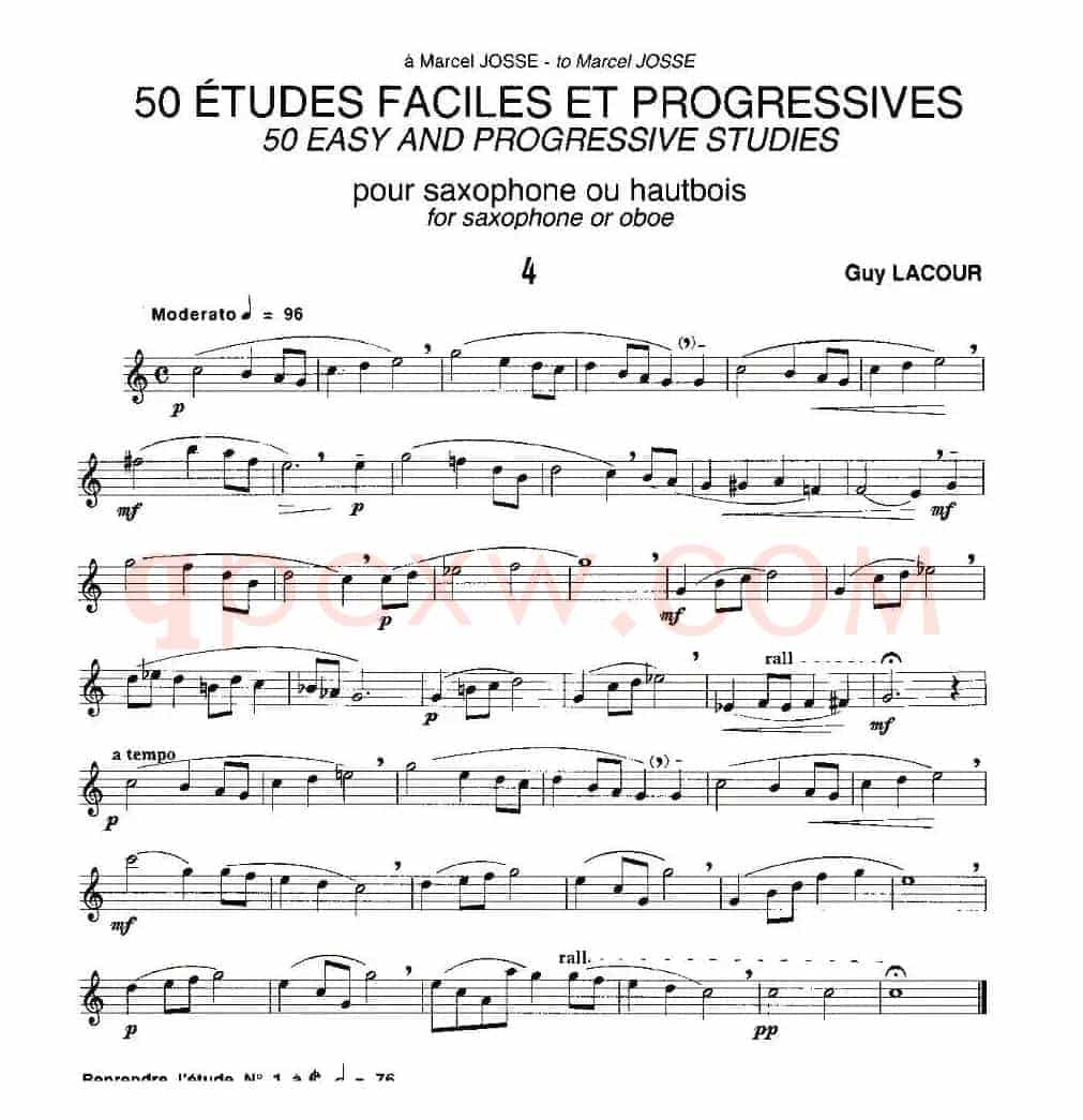 Guy Lacour 50 首萨克斯练习曲之四