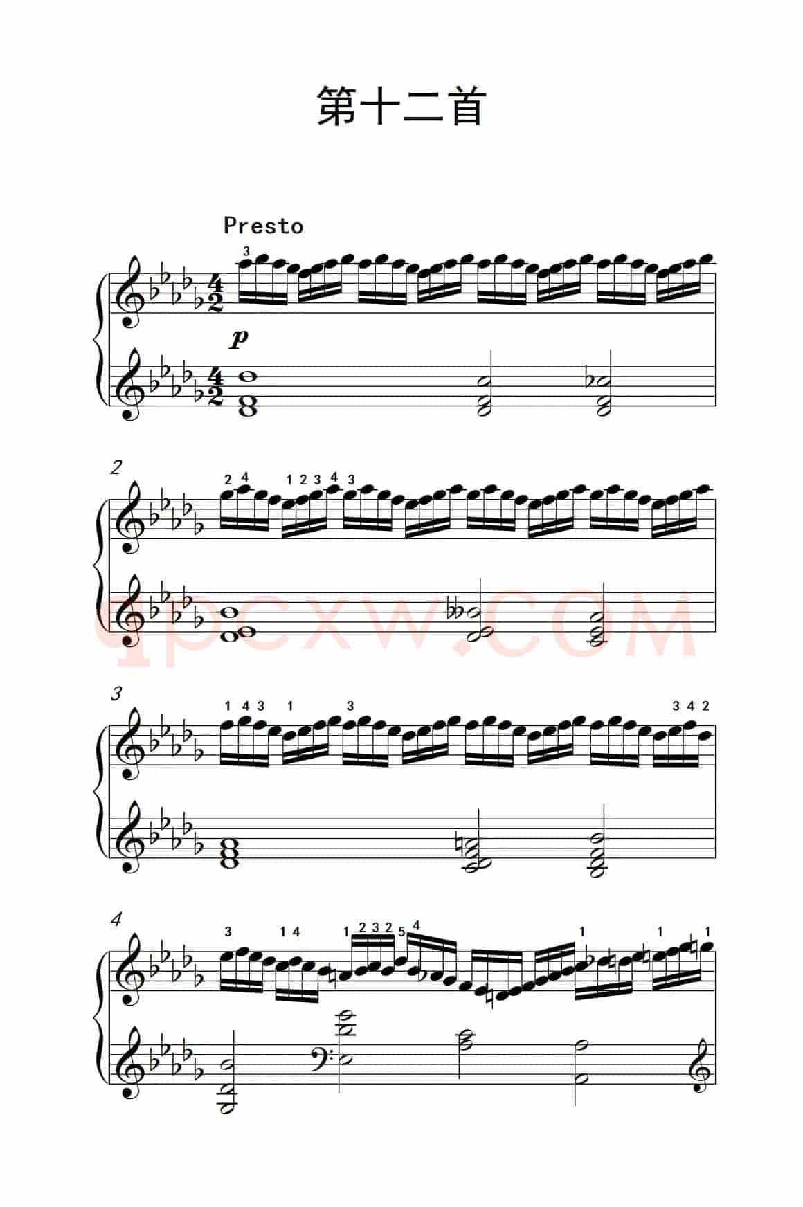 莫什科夫斯基 钢琴练习曲（第十二首）
