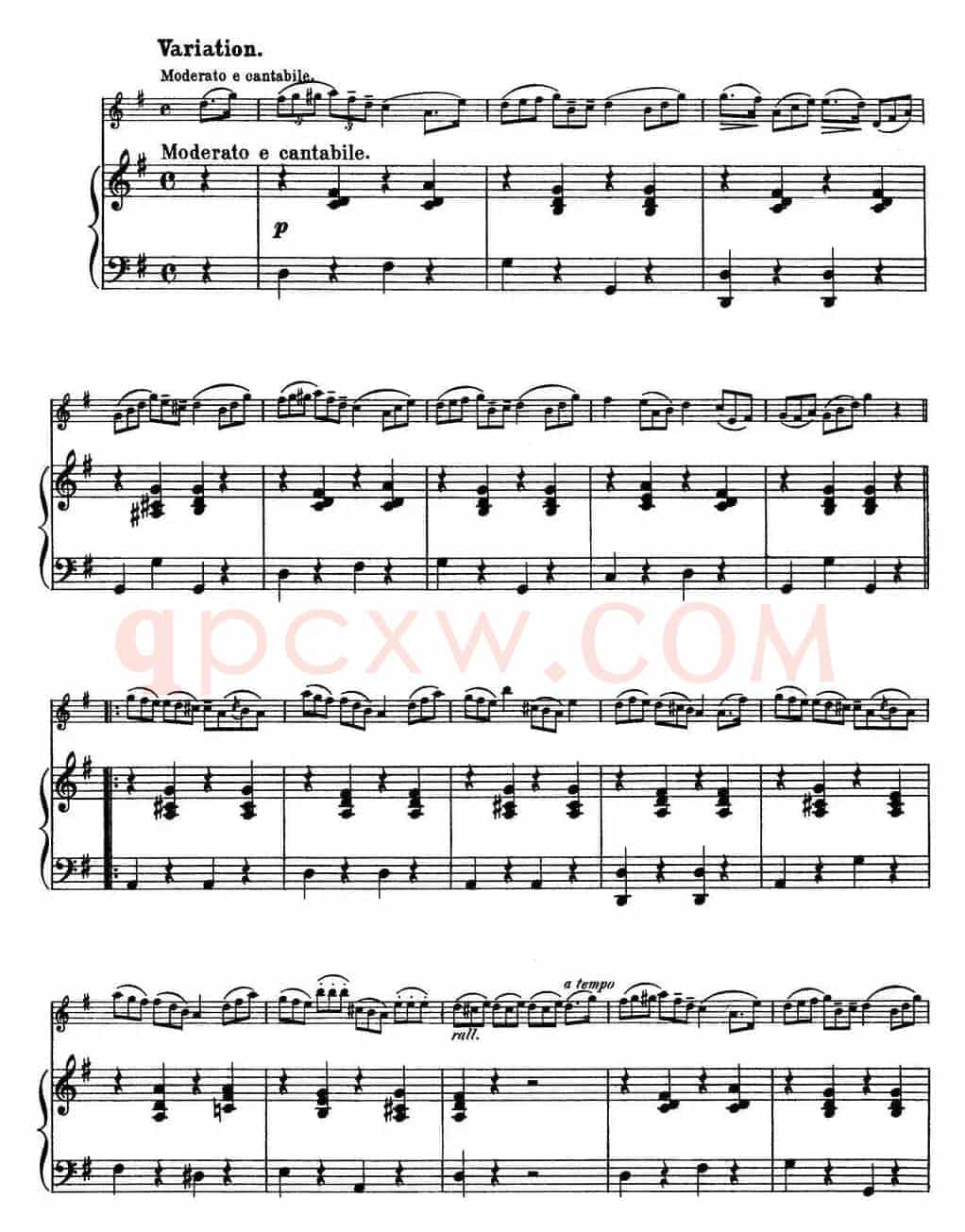 25首小提琴曲合集:Air with Variation.(小提琴+钢琴伴奏)