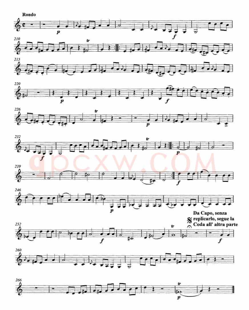 Mozart《String Quartet No.1 in G Major,K.80》（Violin Ⅱ分谱）