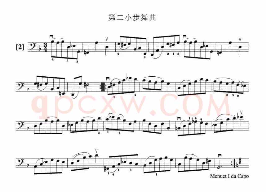 第二小步舞曲（大提琴谱）