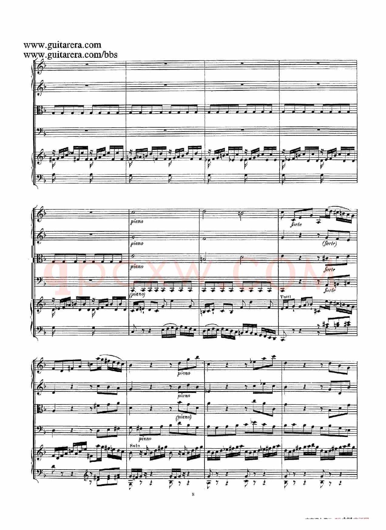 d小调第一号古钢琴协奏曲 BWV 1052(总谱)