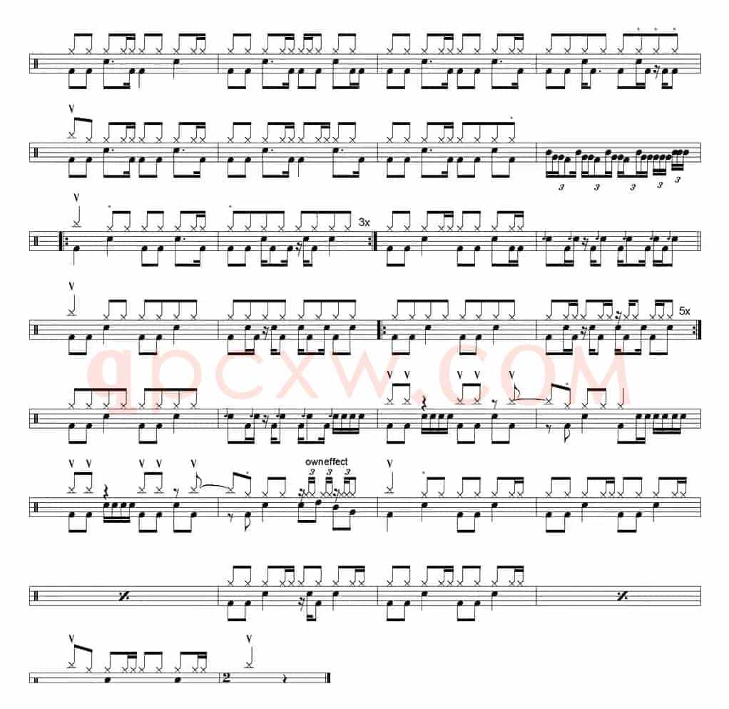 爵士鼓谱：Led Zeppelin-Stairway to heaven