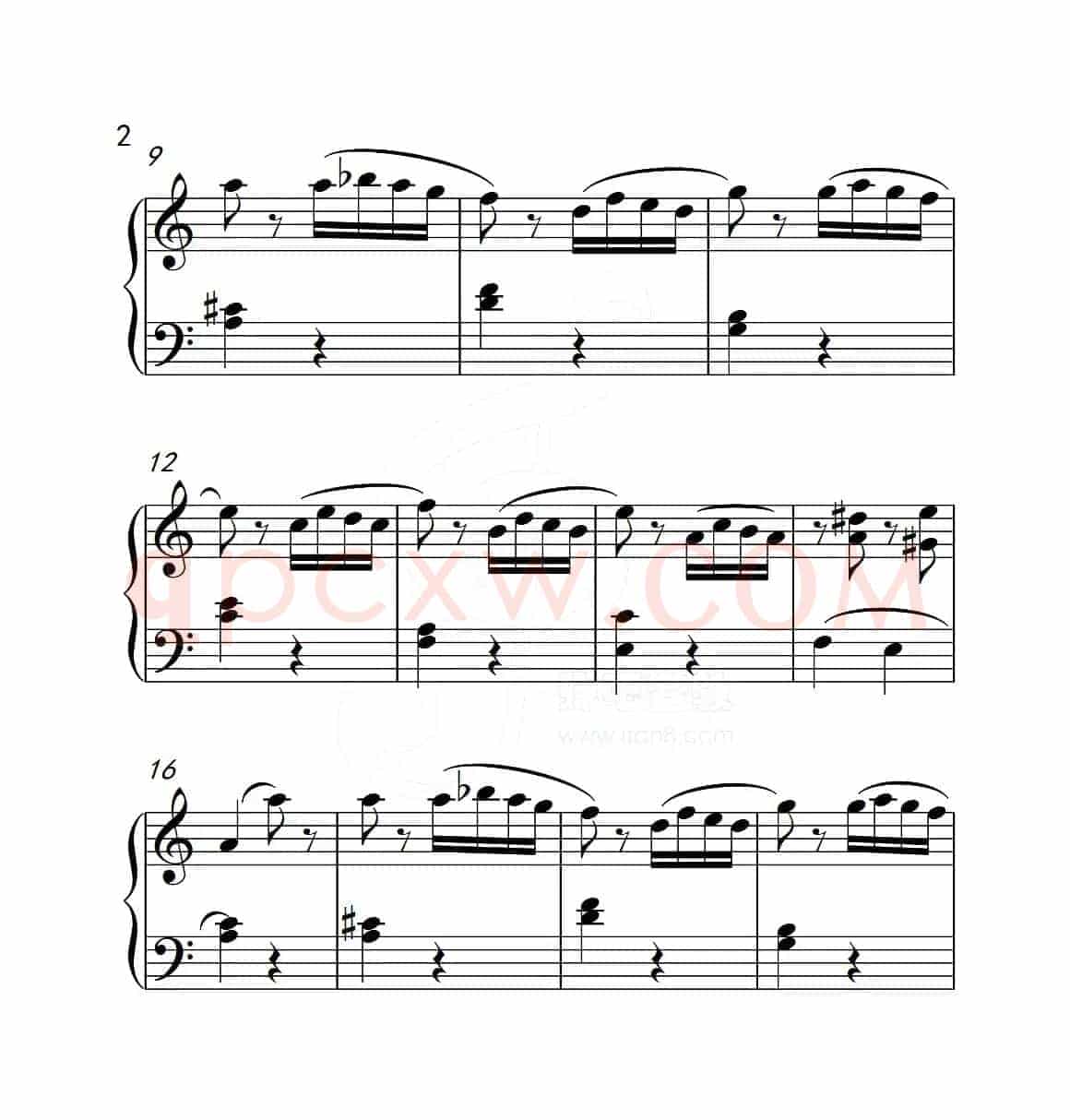 第五级A组 帕格尼尼主题变奏曲（选段）（中国音乐学院钢琴考级作品1~6级）