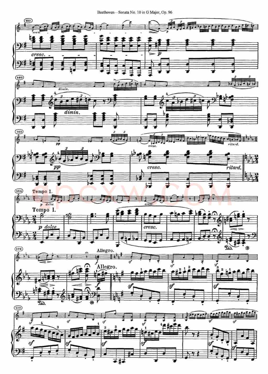 Violin Sonata No.10 in G Major Op.96（小提琴+钢琴伴奏）