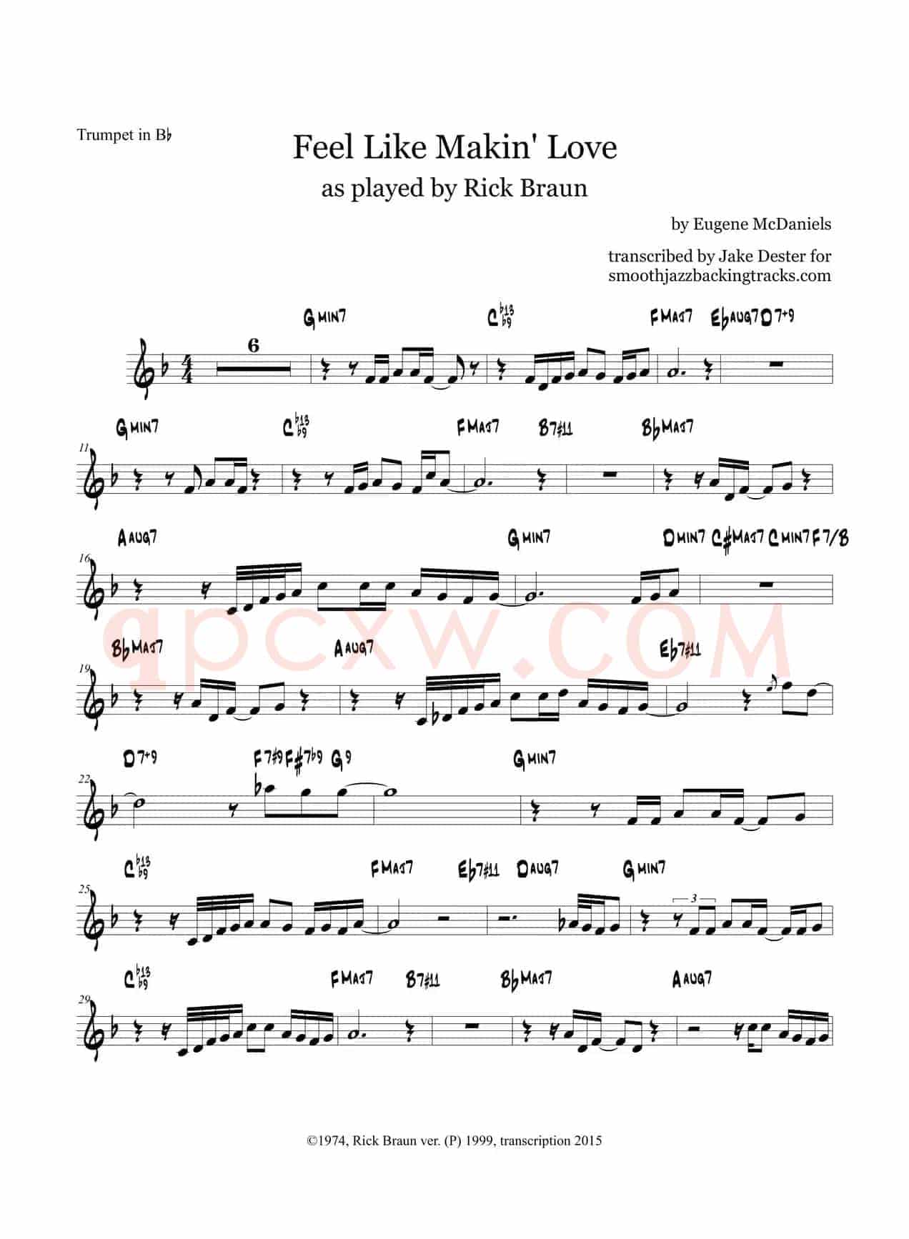 Feel Like Makin Love（Trumpet in Bb）