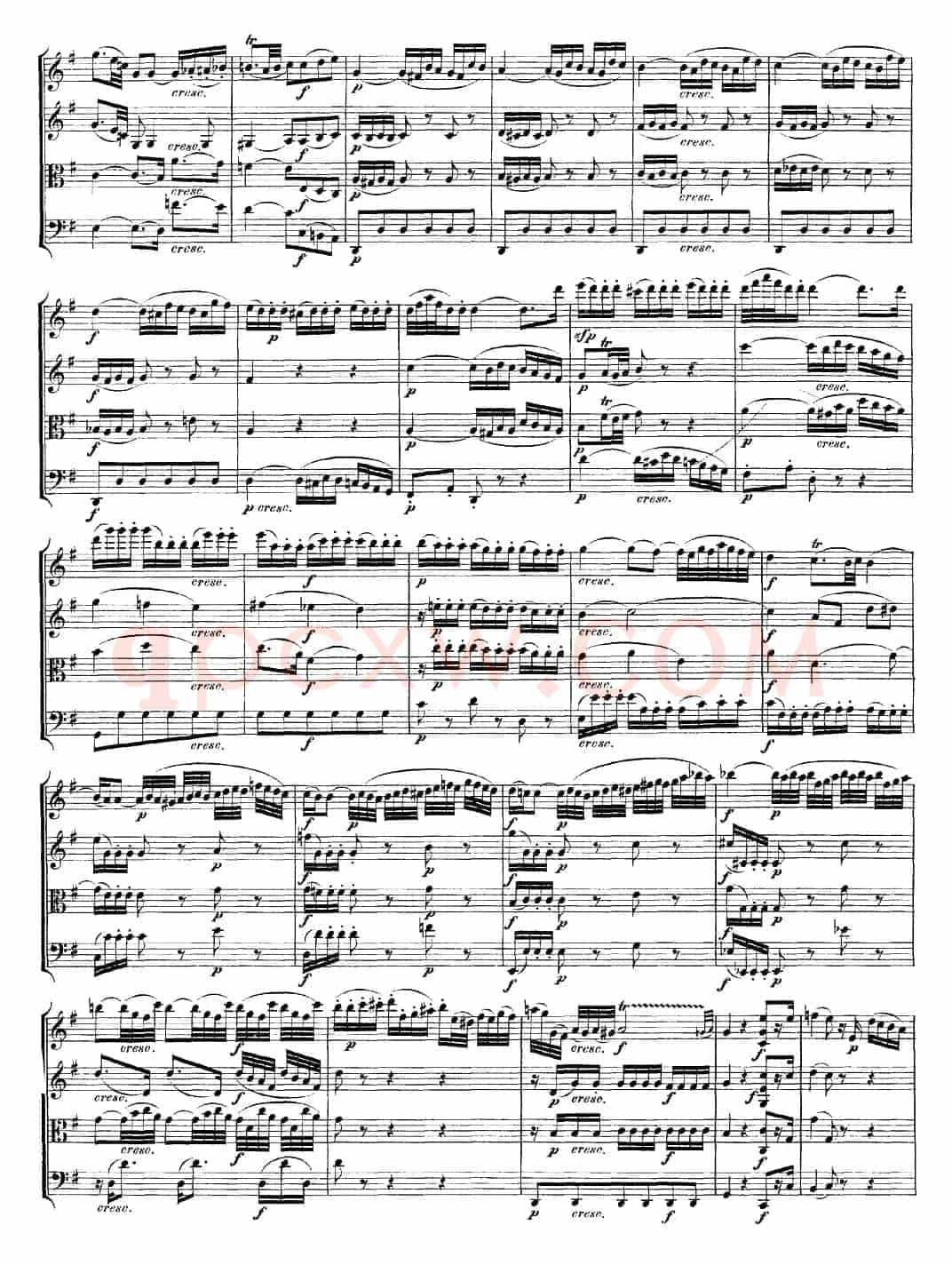 Mozart《Quartet No.20 in D Major,K.499》（总谱）