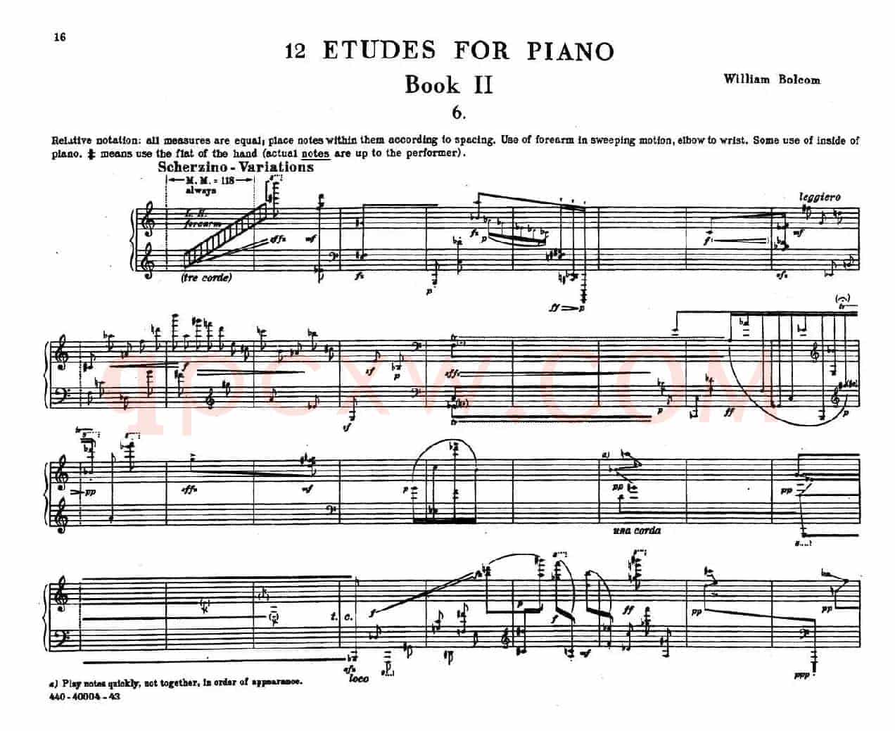 12 Etudes for Piano（博尔科姆12首钢琴练习曲·6）