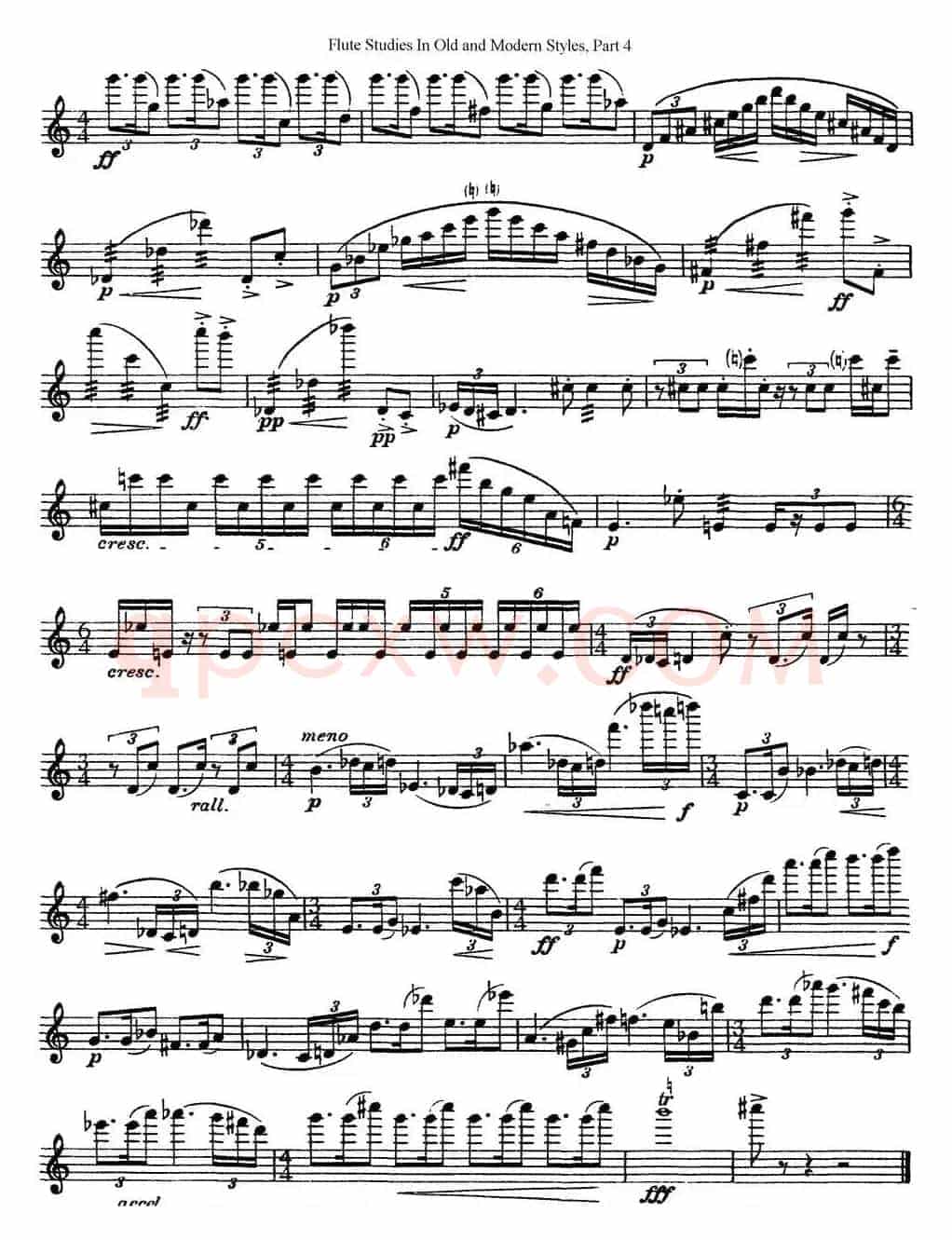 斯勒新老风格长笛练习重奏曲（第四部分）（NO.24）