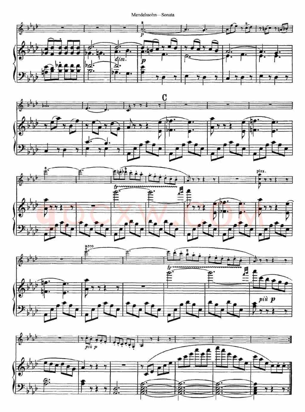 Mendelssohn Violin Sonata（小提琴+钢琴伴奏）