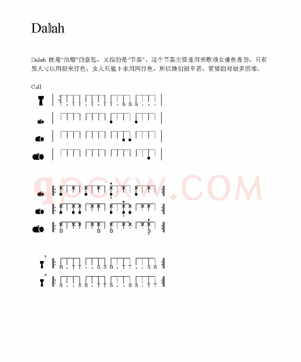 Dalah（非洲手鼓谱）