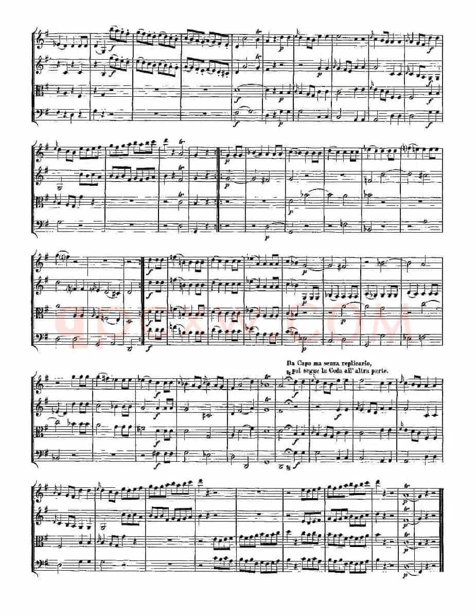 Quartet No. 1 in G Major, K. 80 （G大调第一弦乐四重奏）
