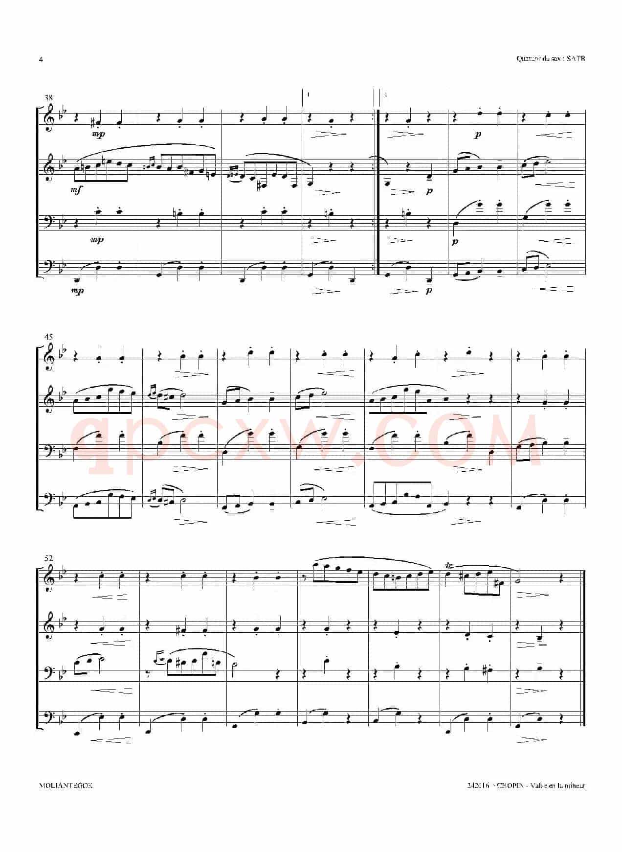 a小调圆舞曲 B.150（四重奏总谱）