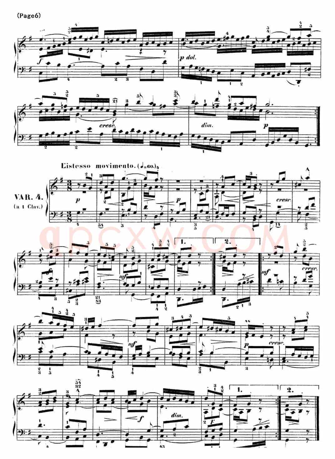 哥德堡变奏曲 巴赫 Goldberg Variationen BWV988