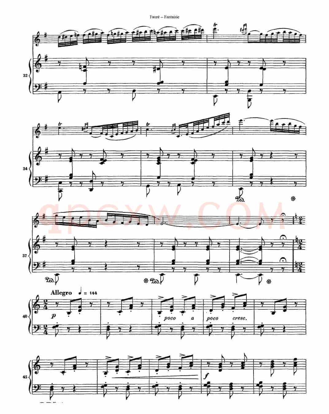 Fantaisie Op.79（幻想曲 作品79号）（长笛+钢琴伴奏）