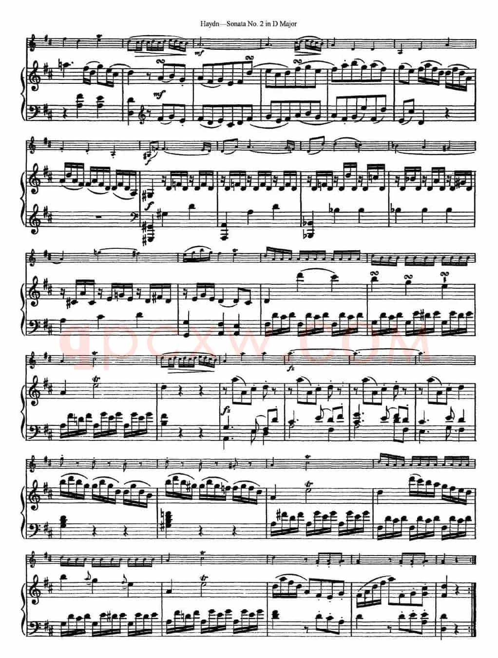 Violin Sonata No.2 in D Major（小提琴+钢琴伴奏）