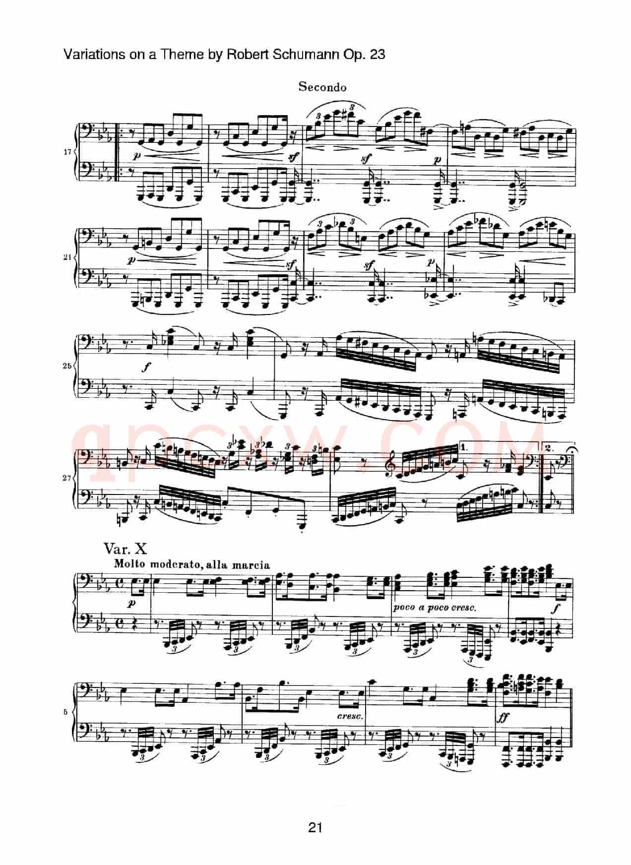 Variations on a Theme by Robert Schumann Op.23(舒曼主题变奏曲)(四手联弹)