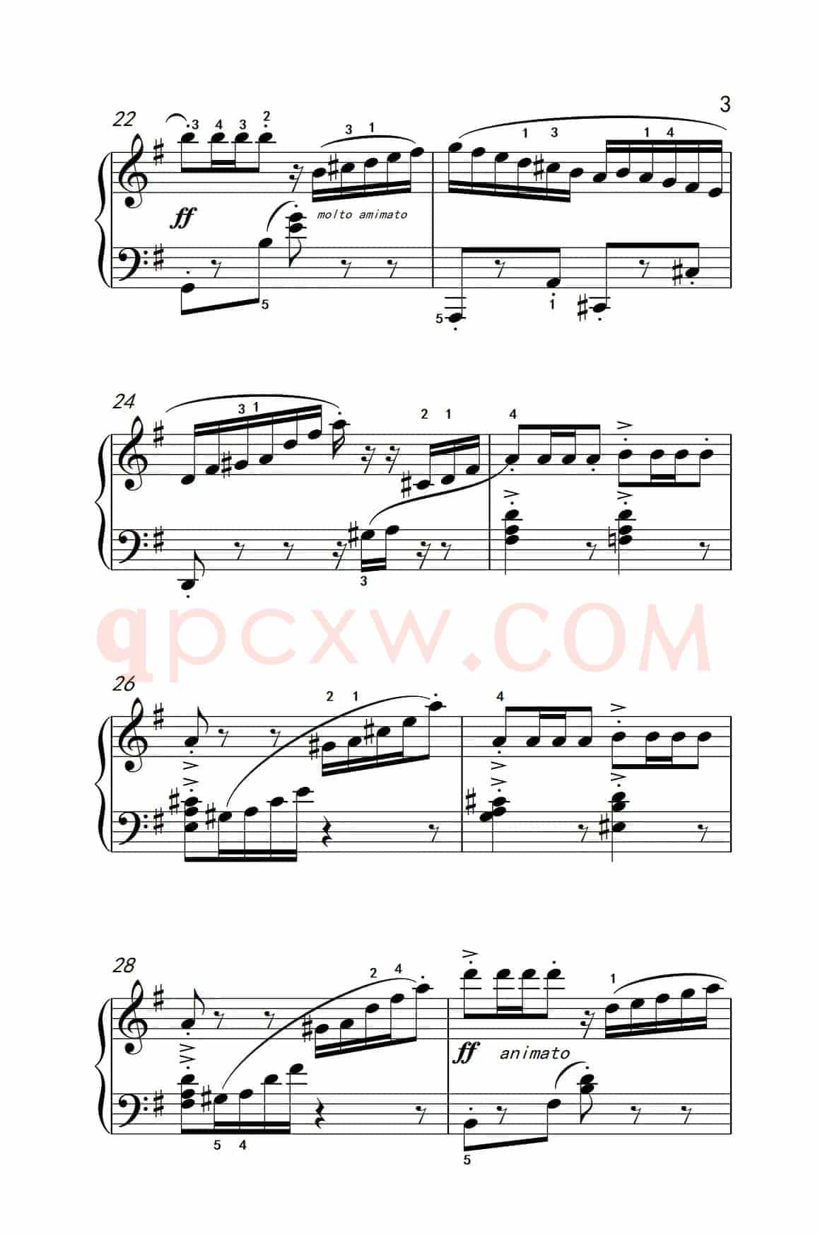 第五级 2.西班牙小夜曲（中央音乐学院 钢琴（业余）考级教程 4-6级）