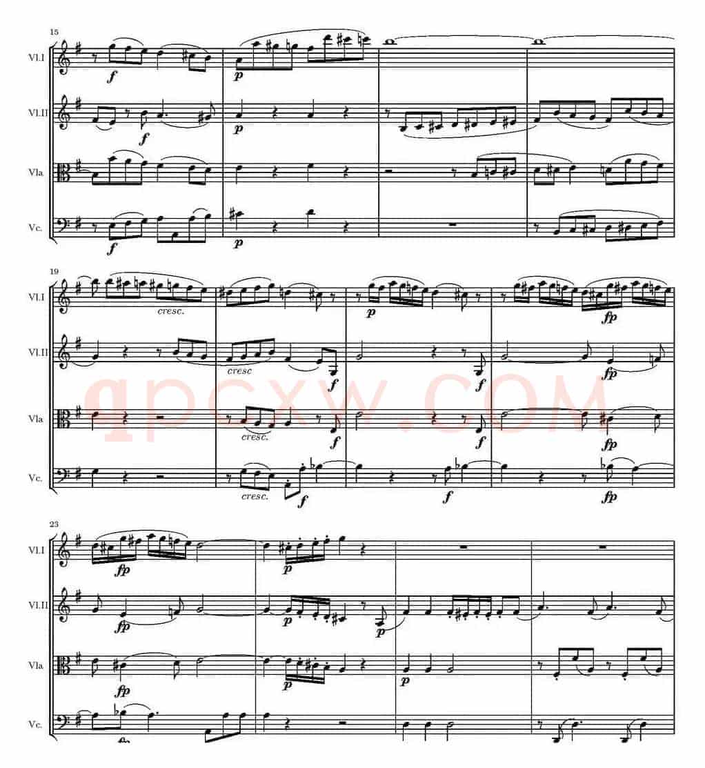 String Quartet KV.387（G大调弦乐四重奏）
