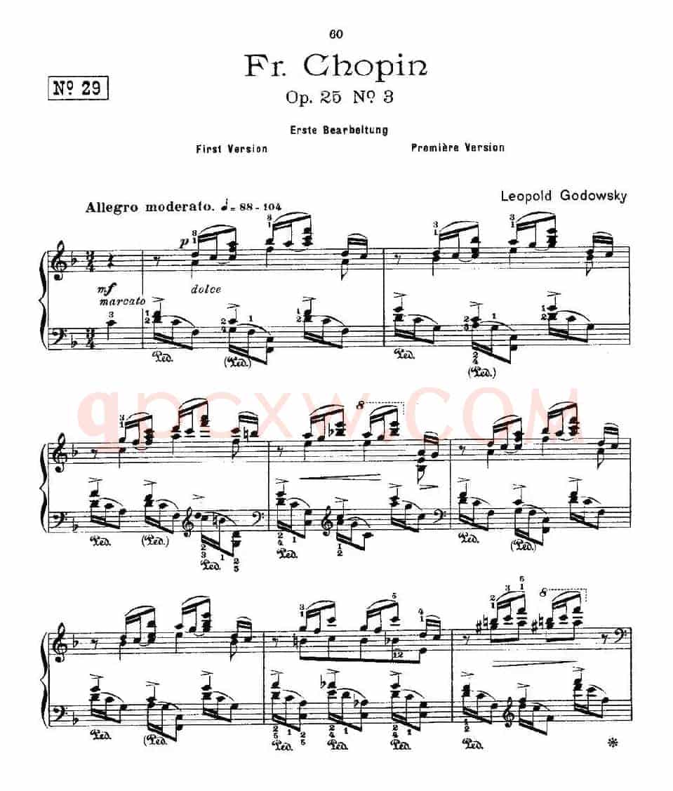 肖邦《练习曲》Fr.Chopin Op.25 No3-1
