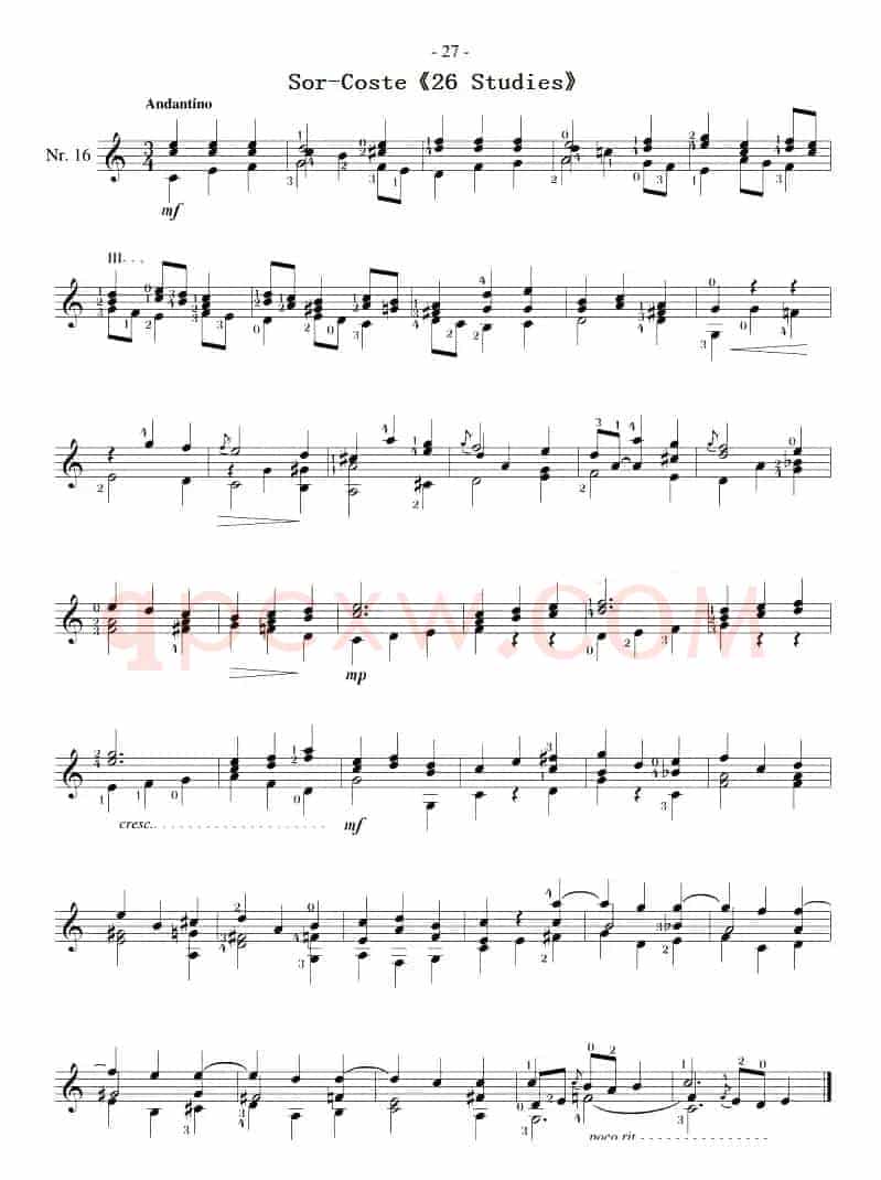 Sor-Coste《26 Studies》（STUDY 16）
