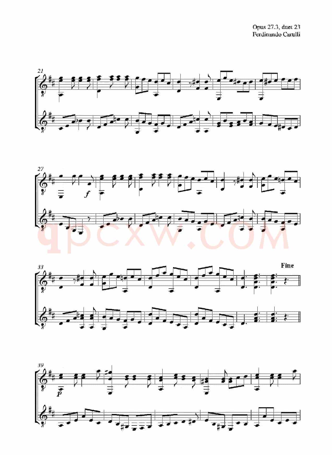 Metodo Completo Op.27-3（古典吉他二重奏练习·23）