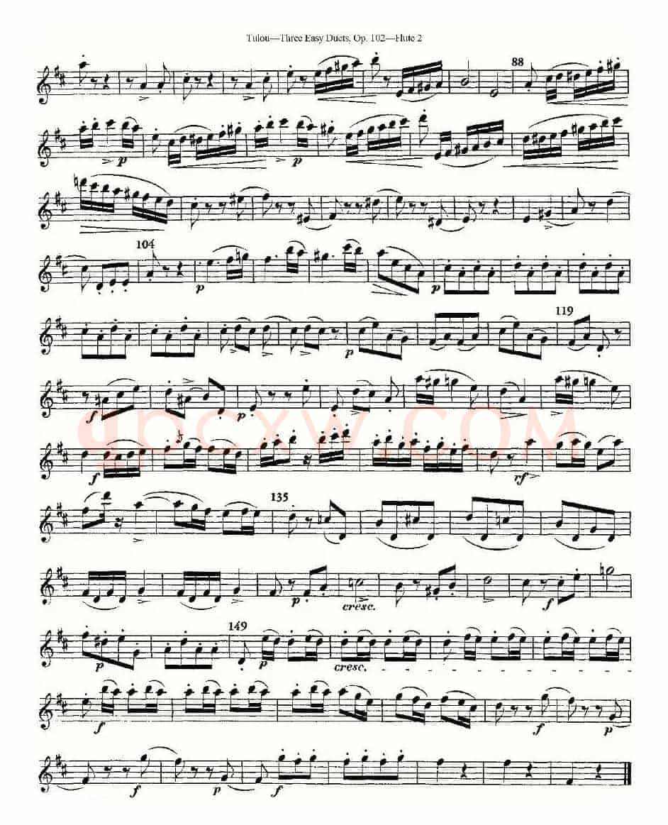 Three Easy Duets,Op.102 之第二长笛（三首简易重奏曲作品102号）