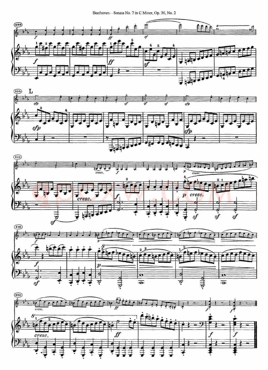 Violin Sonata No.7 in C Minor Op.30 No.2（小提琴+钢琴伴奏）