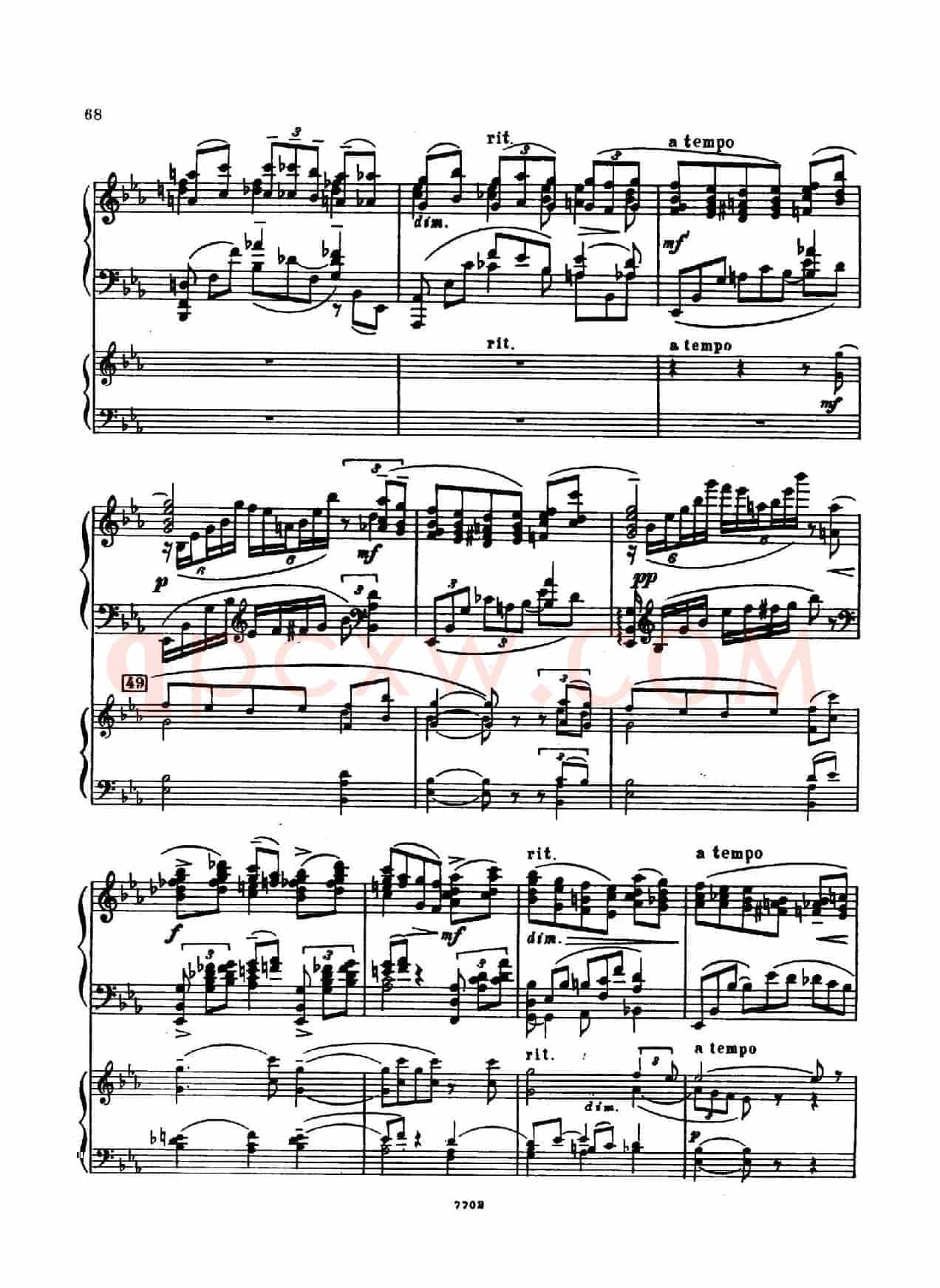 升f小调第一钢琴协奏曲 Op.1(双钢琴版)