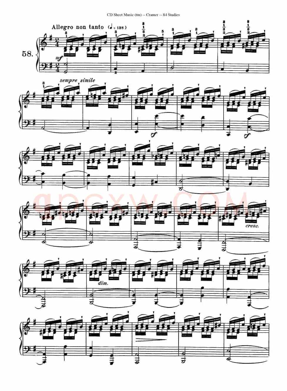 Cramer - 84 exercices（56—60）（克拉莫84首钢琴练习曲）