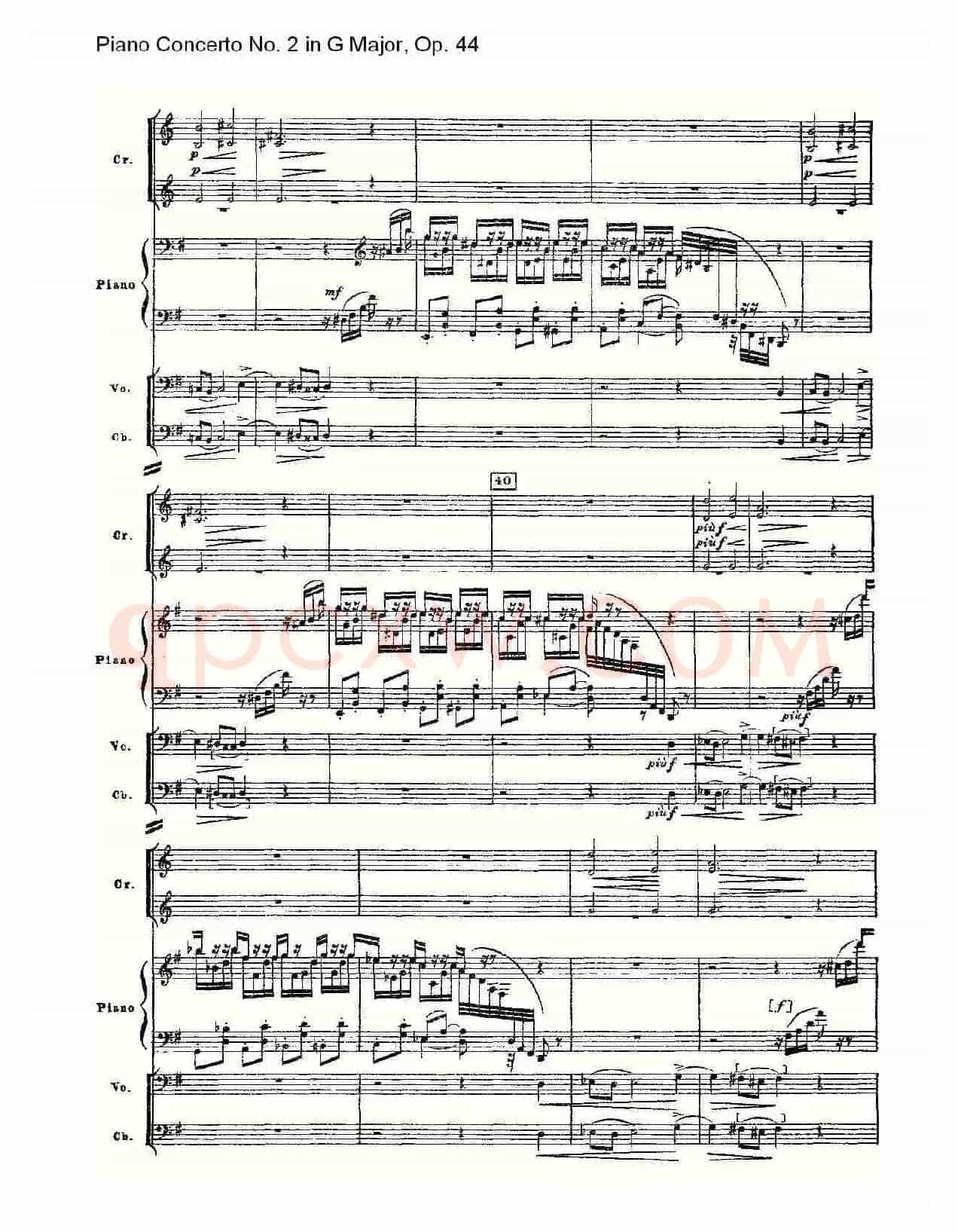 G大调第二钢琴协奏曲, Op.44第一乐章（一）