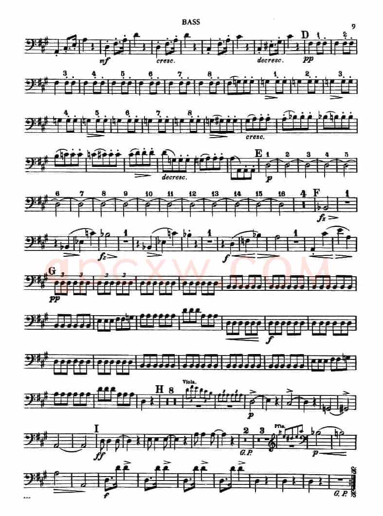 TROUT QUINTET（鳟鱼五重奏）（BASS分谱）