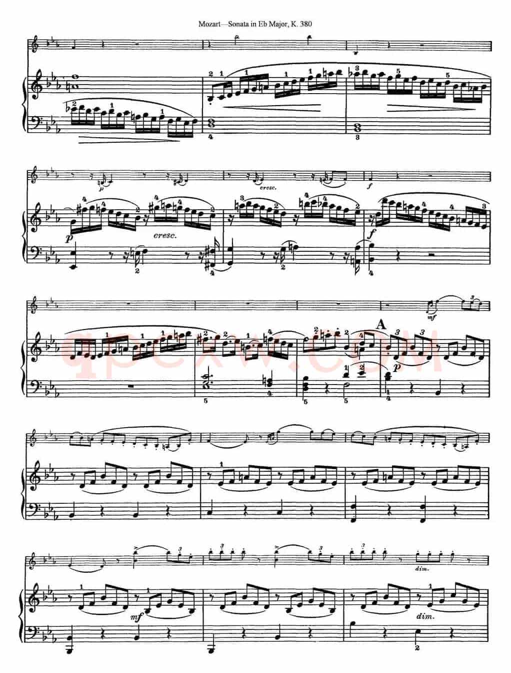 Violin Sonata in Eb Major K.380（小提琴+钢琴伴奏）