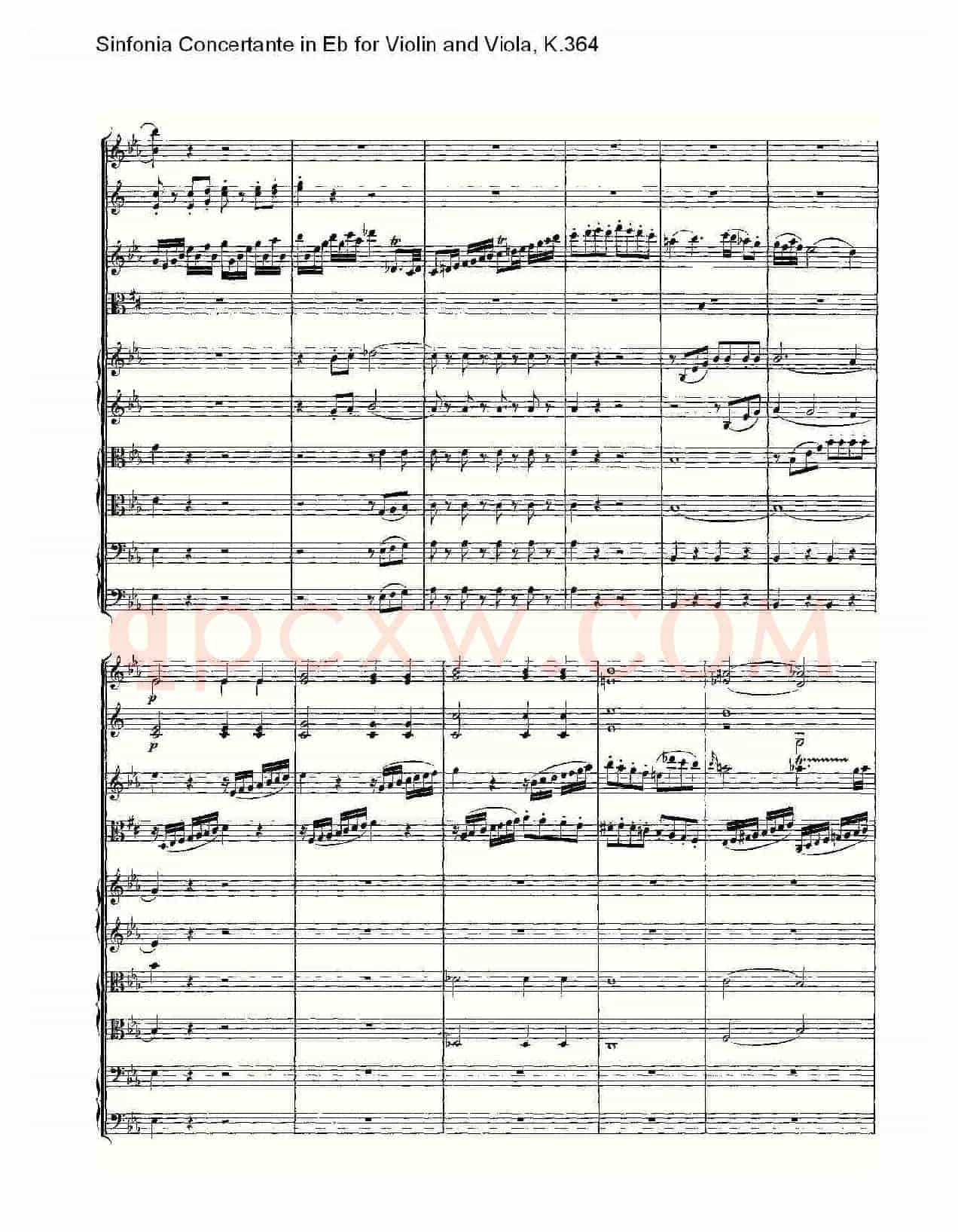 Eb调小提琴与中提琴炫技序曲, K.364(一)