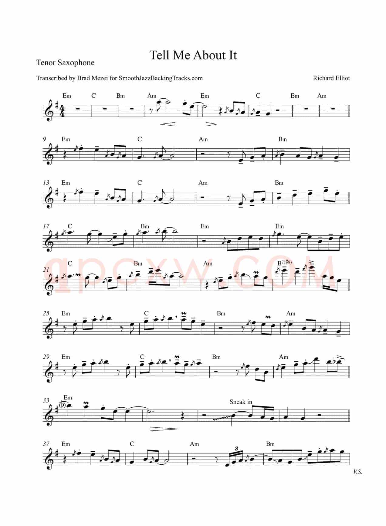 Tell Me About It（次中音萨克斯）